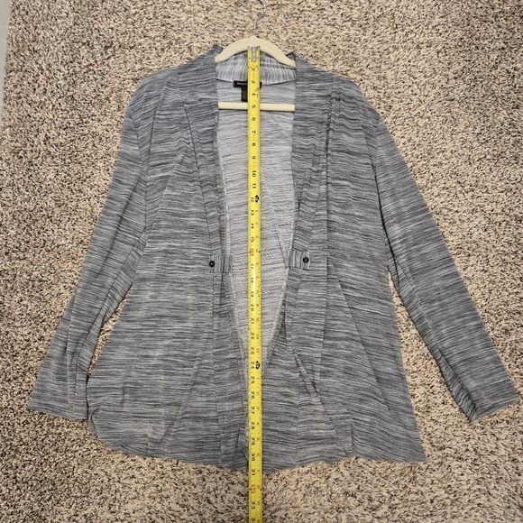 Susan Lawrence Gray And Black Longsleeve Lightweight Cardigan Size Large - Picture 7 of 13
